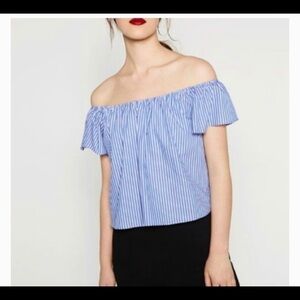 ZARA BASICS COLLECTION-BLUE AND WHITE STRIPED